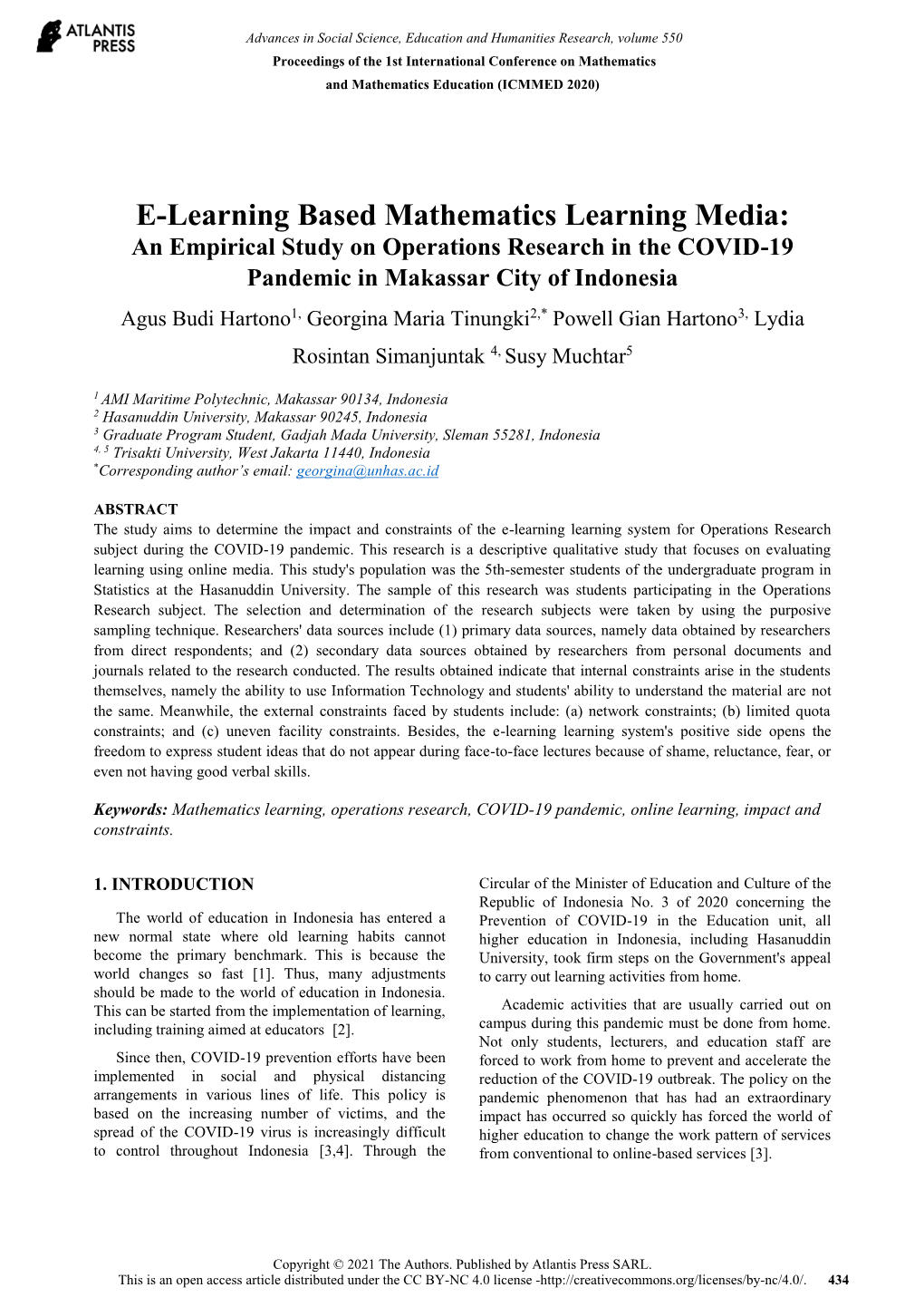 E-Learning Based Mathematics Learning Media