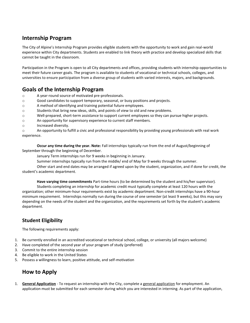 Internship Program