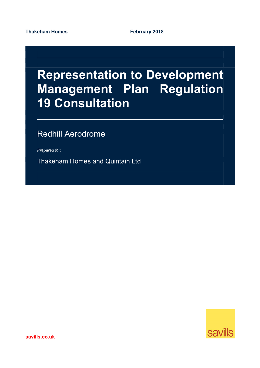 Representation to Development Management Plan Regulation 19 Consultation