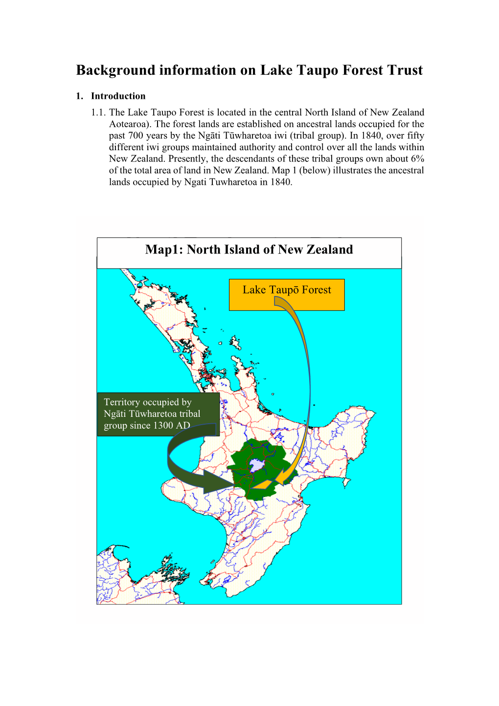 Background Information on Lake Taupo Forest Trust