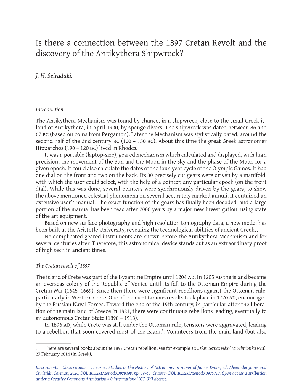 Is There a Connection Between the 1897 Cretan Revolt and the Discovery of the Antikythera Shipwreck?