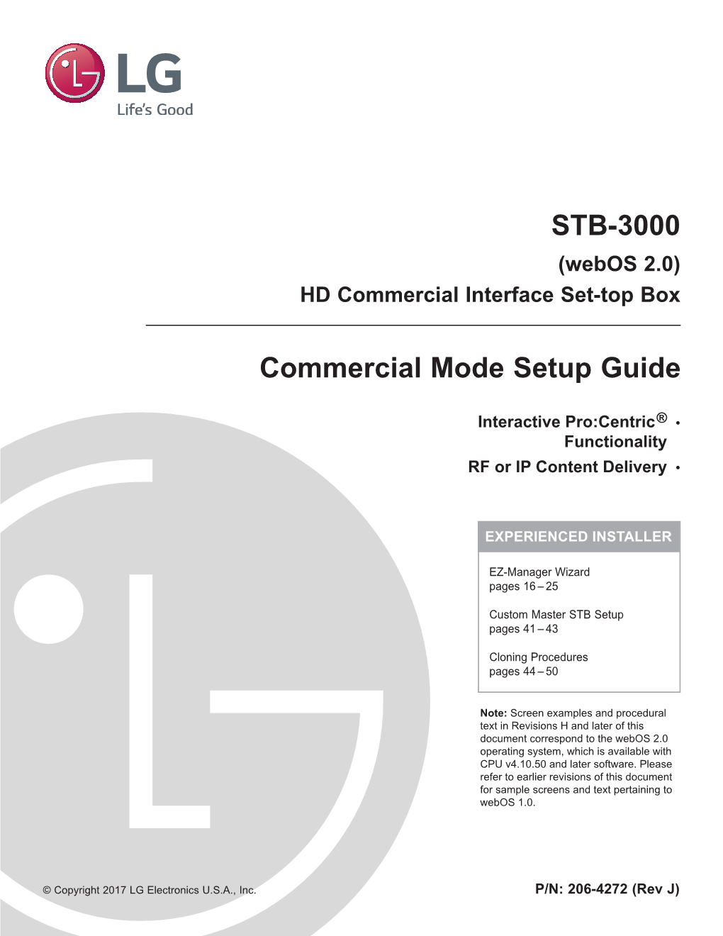 STB-3000 Commercial Mode Setup Guide