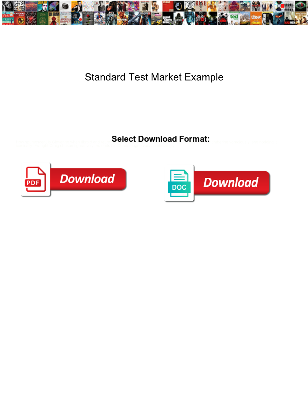 Standard Test Market Example