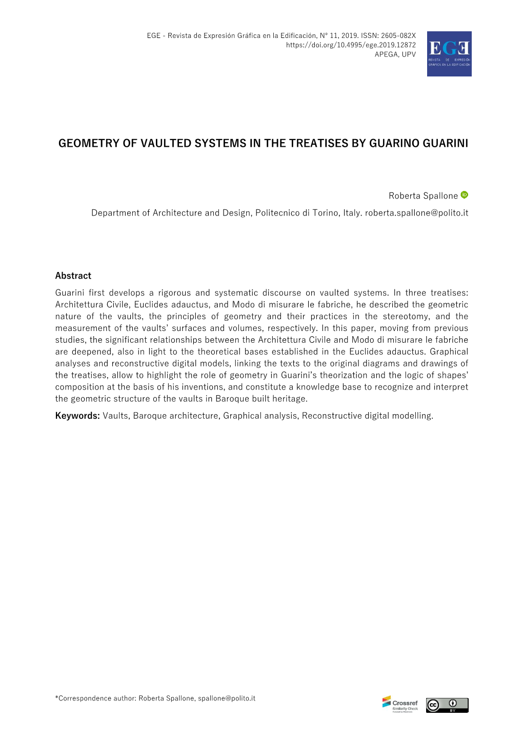 Geometry of Vaulted Systems in the Treatises by Guarino Guarini