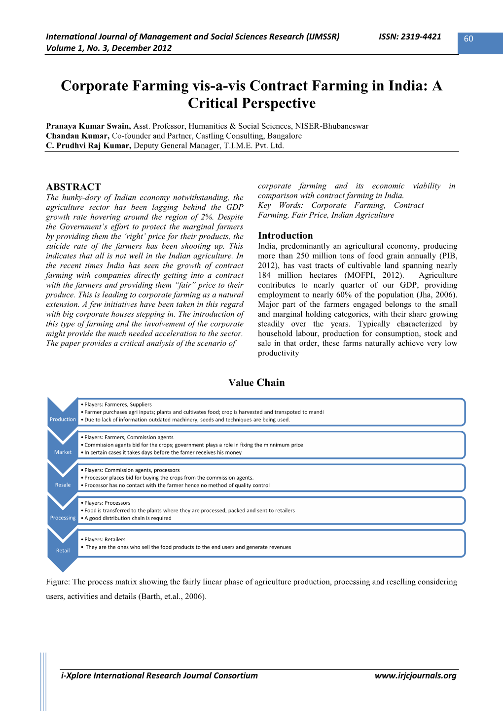 Corporate Farming Vis-A-Vis Contract Farming in India: a Critical Perspective