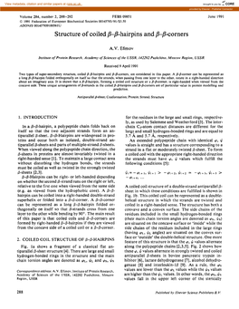 Structure of Coiled Fp-Hairpins and P P-Corners