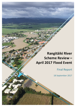 Rangitāiki River Scheme Review – April 2017 Flood Event Final Report