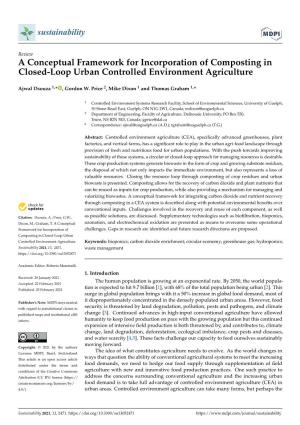 A Conceptual Framework for Incorporation of Composting in Closed-Loop Urban Controlled Environment Agriculture
