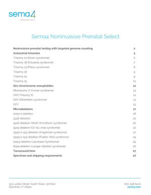 Sema4 Noninvasive Prenatal Select