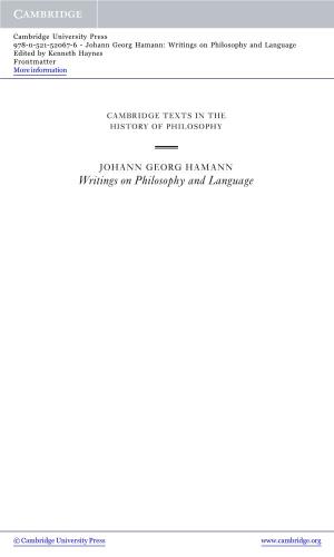 Writings on Philosophy and Language Edited by Kenneth Haynes Frontmatter More Information