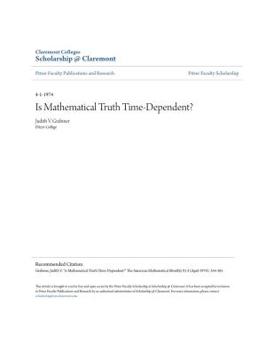Is Mathematical Truth Time-Dependent? Judith V