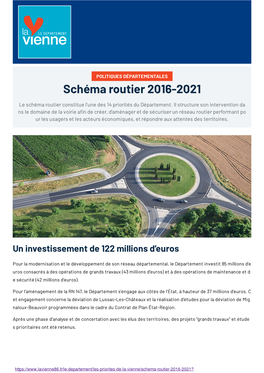 Schéma Routier 2016-2021