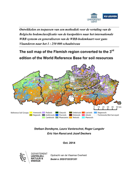 The Soil Map of the Flemish Region Converted to the 3 Edition of the World Reference Base for Soil Resources