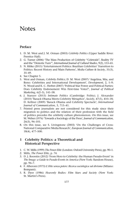 Preface 1 Celebrity Politics: a Theoretical and Historical Perspective