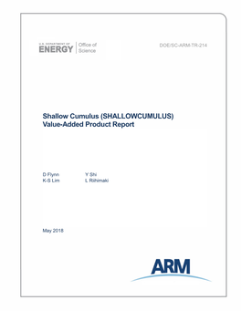 Shallow Cumulus (SHALLOWCUMULUS) Value-Added Product Report