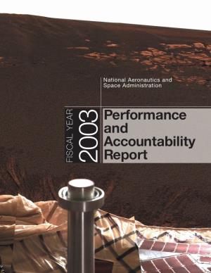 NASA FY 2003 Performance and Accountability Report