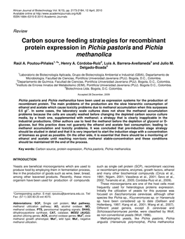 Carbon Source Feeding Strategies for Recombinant Protein Expression in Pichia Pastoris and Pichia Methanolica