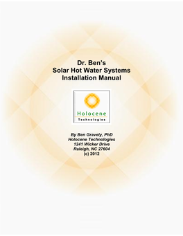 Dr. Ben's Solar Hot Water Systems Install