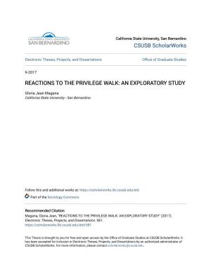 Reactions to the Privilege Walk: an Exploratory Study