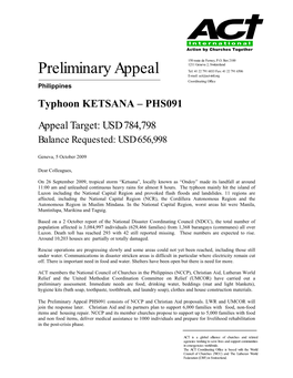 Typhoon KETSANA – PHS091