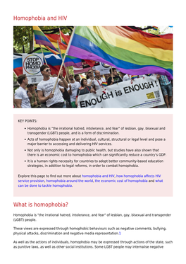 Homophobia and HIV