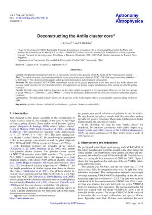 Deconstructing the Antlia Cluster Core⋆