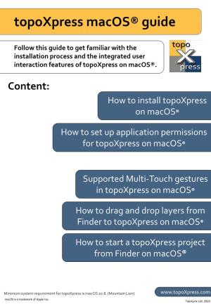 Topoxpress Macos® Guide