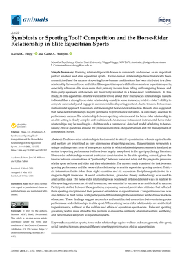 Competition and the Horse-Rider Relationship in Elite Equestrian Sports