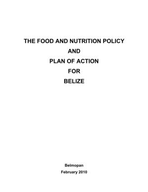 The Food and Nutrition Policy and Plan of Action for Belize