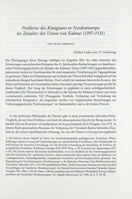 Probleme Des Königtums in Nordosteuropa Im Zeitalter Der Union Von Kalmar (1397-1521)