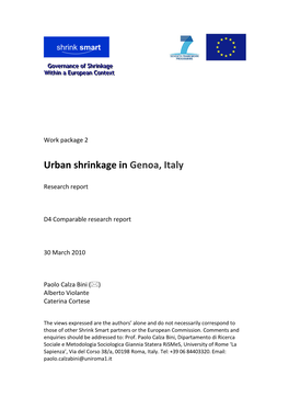 Urban Shrinkage in Genoa, Italy
