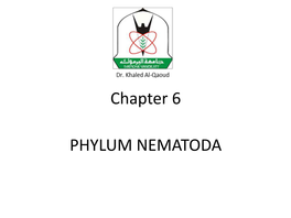 PHYLUM NEMATODA Chapter 6