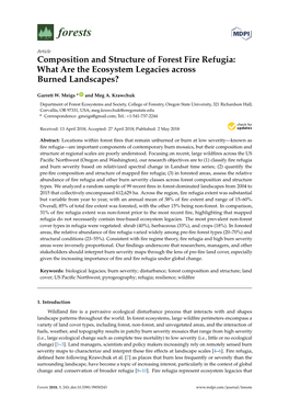 Composition and Structure of Forest Fire Refugia: What Are the Ecosystem Legacies Across Burned Landscapes?