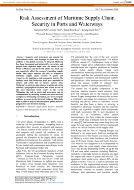 Risk Assessment of Maritime Supply Chain Security in Ports and Waterways