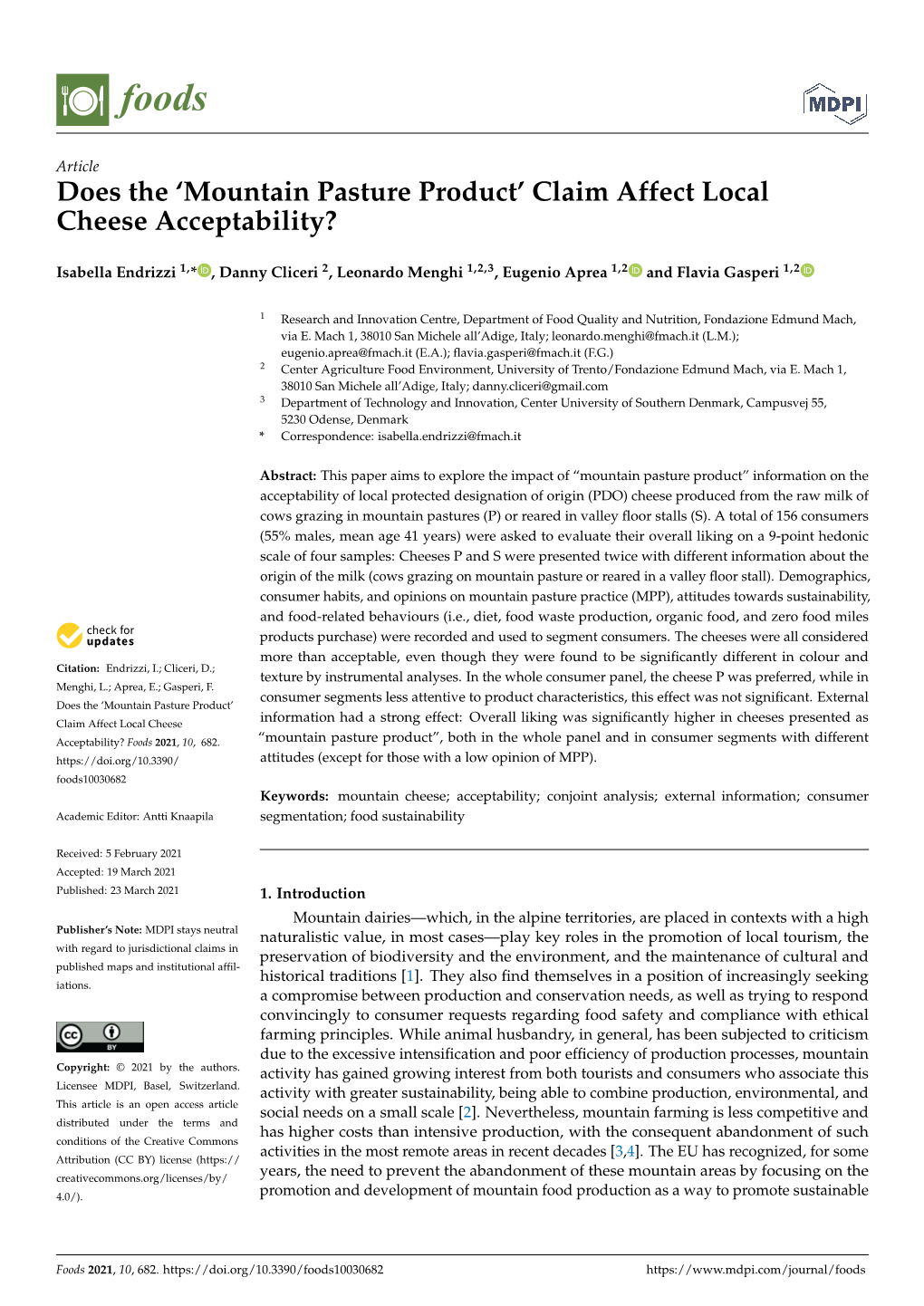 'Mountain Pasture Product' Claim Affect Local Cheese Acceptability?