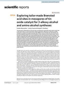 Exploring Tailor-Made Brønsted Acid Sites in Mesopores of Tin Oxide