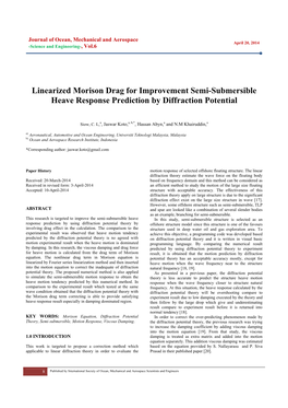 Linearized Morison Drag for Improvement Semi-Submersible Heave Response Prediction by Diffraction Potential