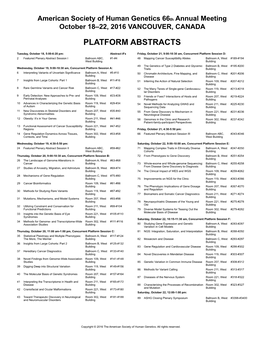 Platform Abstracts