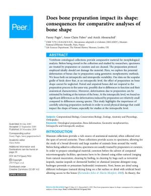 Consequences for Comparative Analyses of Bone Shape