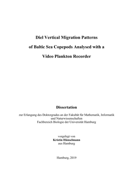 Diel Vertical Migration Patterns of Baltic Sea Copepods Analysed With