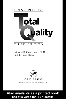 Principles of Total Quality, Third Edition