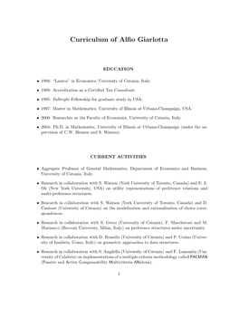 Curriculum of Alfio Giarlotta
