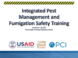 Integrated Pest Management and Fumigation Safety Training January