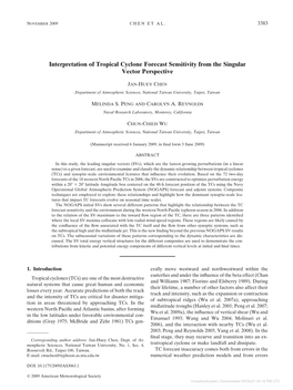 Interpretation of Tropical Cyclone Forecast Sensitivity from the Singular Vector Perspective