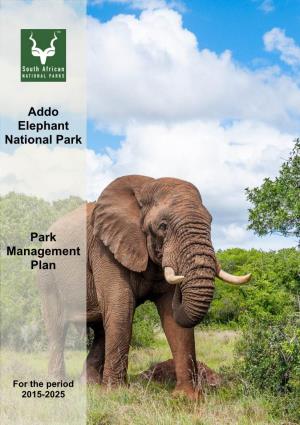 Addo Elephant National Park Park Management Plan