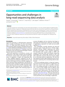 Opportunities and Challenges in Long-Read Sequencing Data Analysis Shanika L