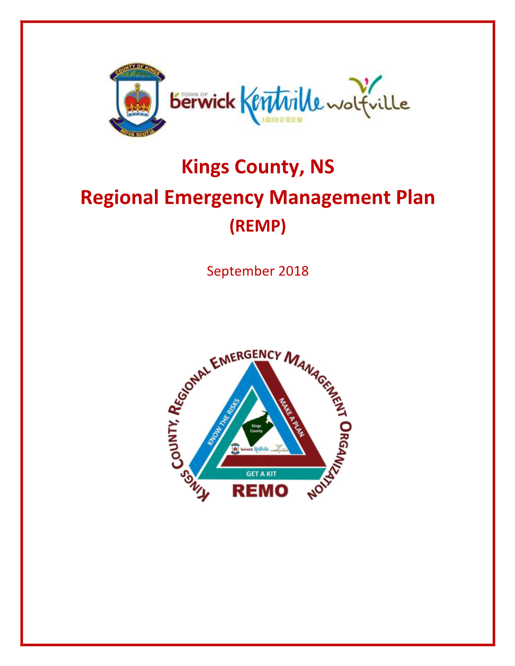 Kings County, NS Regional Emergency Management Plan (REMP)