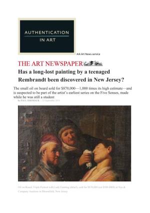 Has a Long-Lost Painting by a Teenaged Rembrandt Been Discovered in New Jersey?