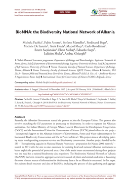 The Biodiversity National Network of Albania