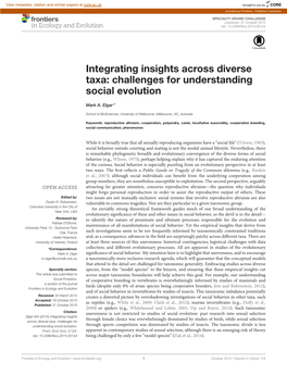 Challenges for Understanding Social Evolution